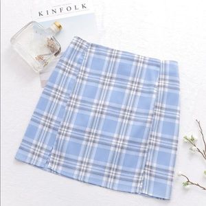 Blue Plaid Skirt